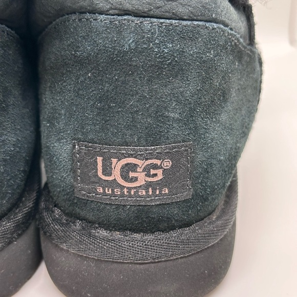 UGG Women's Bailey Button II Black Suede Sheepskin Boots - Picture 7 of 13